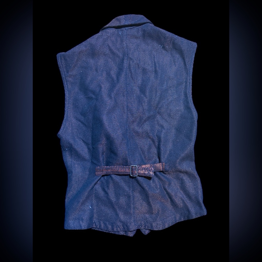 80’s Collared Black and Bronze Sleeveless Vest - Picture 4 of 10